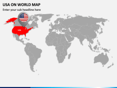 USA on World Map PPT Slide 1