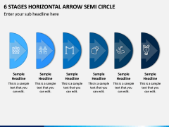 6 Stages Horizontal Arrow Semi Circle PPT Slide 1