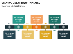 Creative Linear Flow - 7 Phases PPT Slide 1