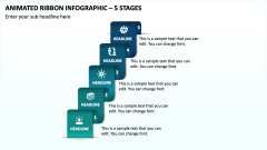 Animated Ribbon Infographic - 5 Stages PPT Slide 1