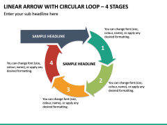 Linear Arrow With Circular Loop - 4 Stages PPT Slide 2