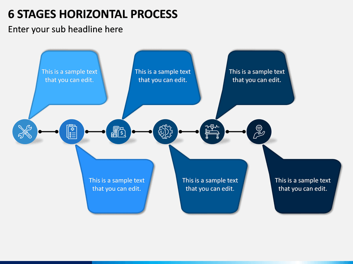 6 Stages Horizontal Process PPT Slide 1