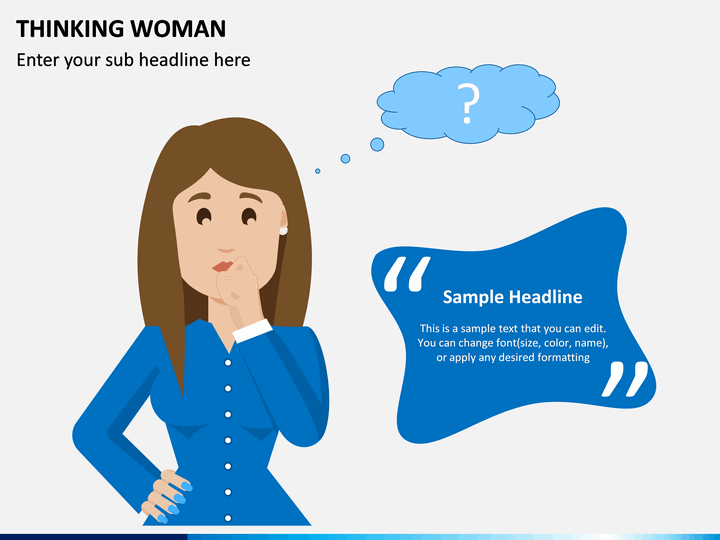 Thinking Woman PowerPoint and Google Slides Template - PPT Slides