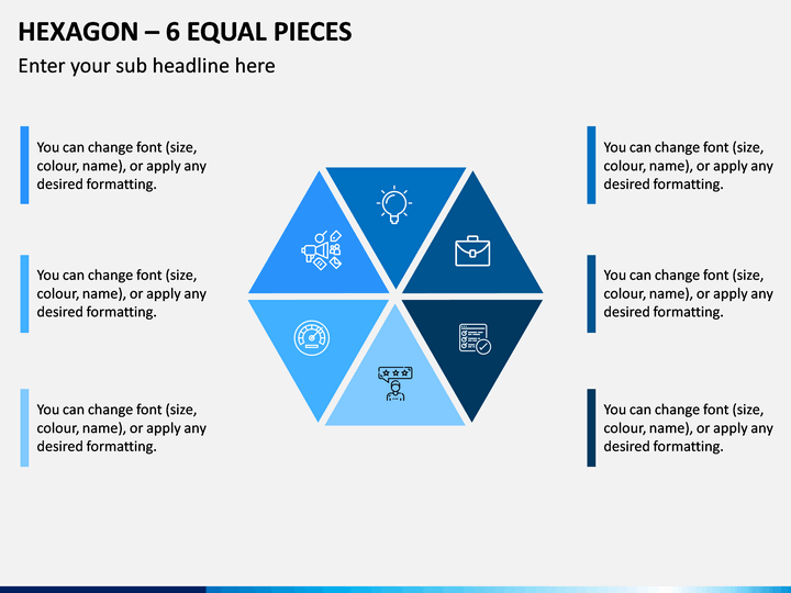 Hexagon – 6 Equal Pieces PPT Slide 1