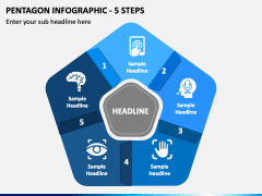 Pentagon Infographic - 5 Steps PPT Slide 2