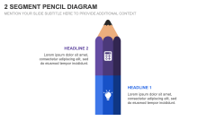 2 Segment Pencil Diagram PPT Slide 1