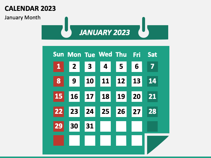 Calendar 2023 Type 2 PPT Slide 1