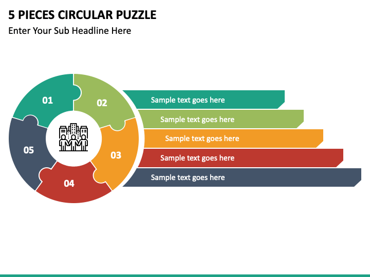 6 Pieces Circle Puzzle PPT Template - Free Download