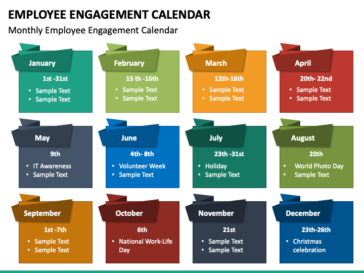 Employee Engagement Calendar PowerPoint Template - PPT Slides