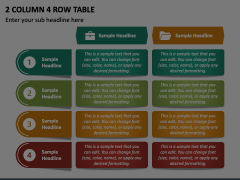 2 Column 4 Row Table Animated Presentation - SketchBubble