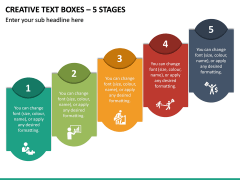 Creative Text Boxes - 5 Stages PPT Slide 2