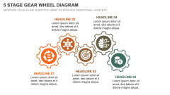 5 Stage Gear Wheel Diagram PPT Slide 1