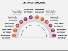 12 Stages Semicircle PPT Slide 1
