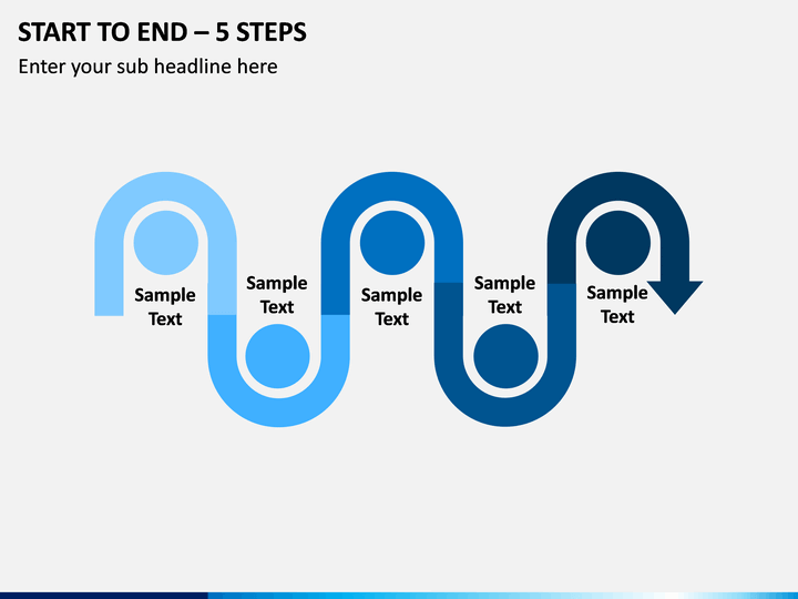 Start To End – 5 Steps PPT Slide 1
