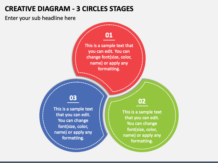 Creative Diagram - 3 Circles Stages PPT Slide 1