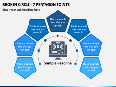 Broken Circle - 7 Pentagon Points PPT Slide 2