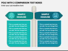 Pole with 2 Comparison Text Boxes PPT Slide 1