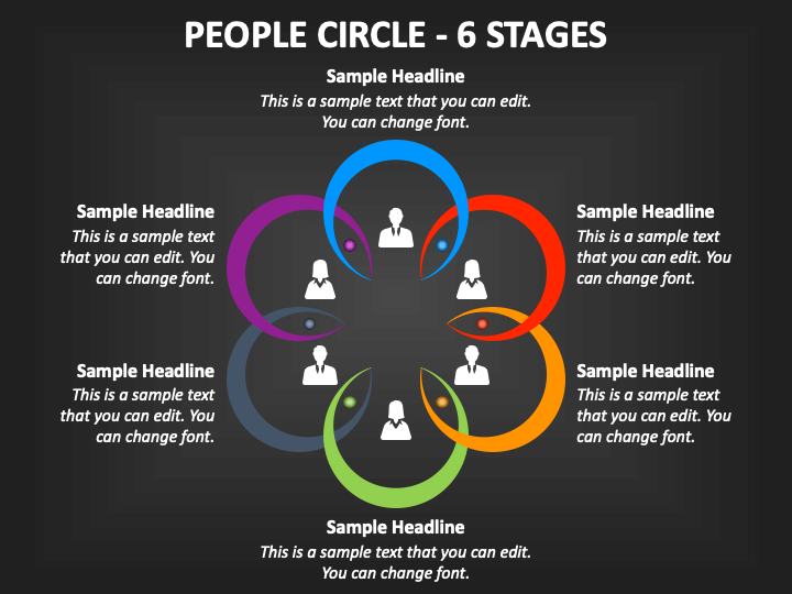 People Circle - 6 Stages PPT Slide 1