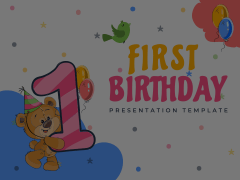 First Birthday Presentation Template Animated Presentation - SketchBubble