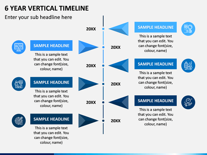 6 Year Vertical Timeline PPT Slide 1