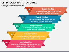 List Infographic - 5 Text Boxes PPT Slide 1