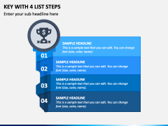 Key with 4 List Steps PPT Slide 2