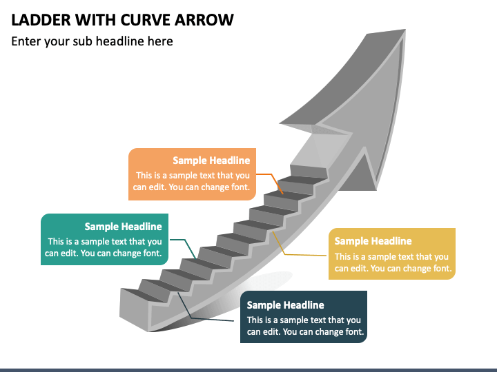 Ladder with Curve Arrow PPT Slide 1