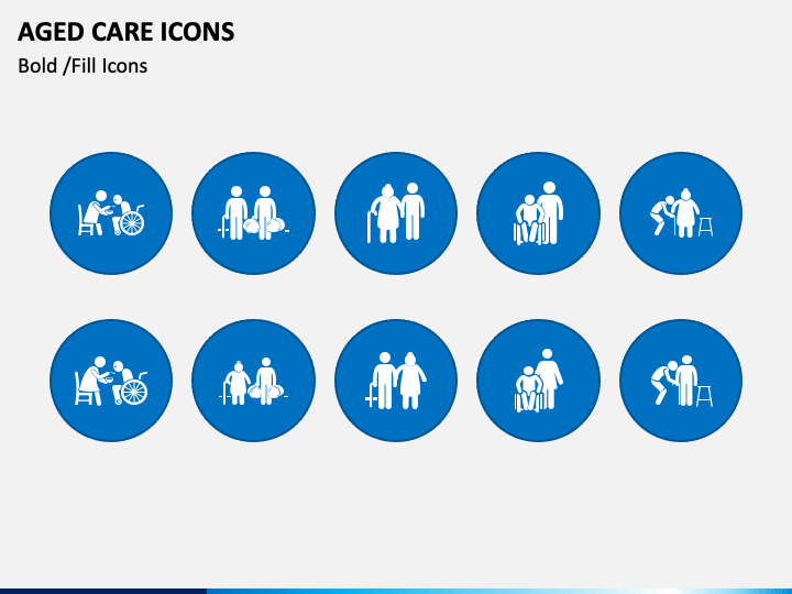 Aged Care Icons PPT Slide 1