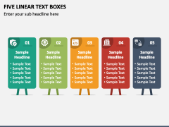Five Linear Text Boxes PPT Slide 1
