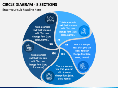 Circle Diagram - 5 Sections PPT Slide 2