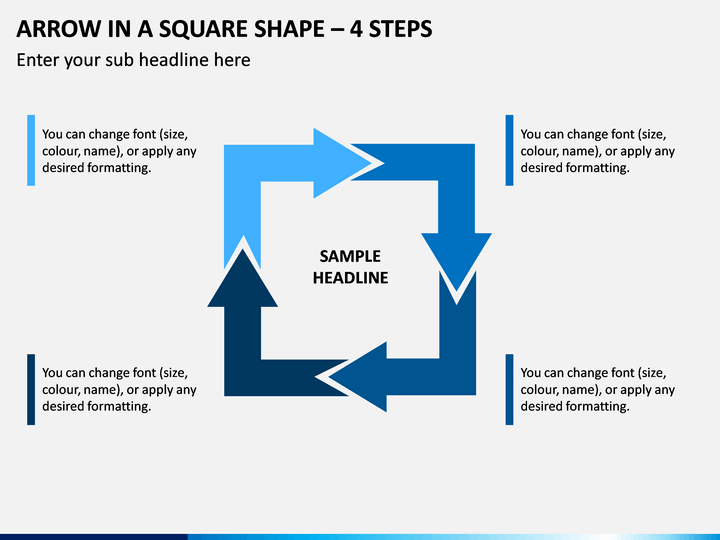 Arrow in a Square Shape – 4 Steps PPT Slide 1