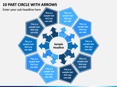 10 Part Circle with Arrows PPT Slide 1