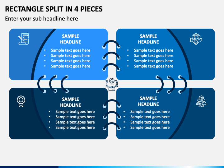 Rectangle Split In 4 Pieces PPT Slide 1