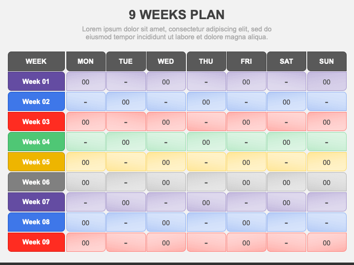 9 Weeks Plan for PowerPoint and Google Slides - PPT Slides