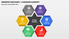 Animated Star Shape - 6 Hexagon Elements PPT Slide 1