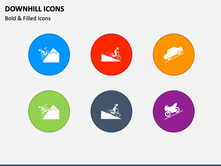 Downhill Icons for PowerPoint and Google Slides