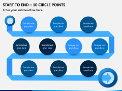 Start to End - 10 Circle Points PPT Slide 1