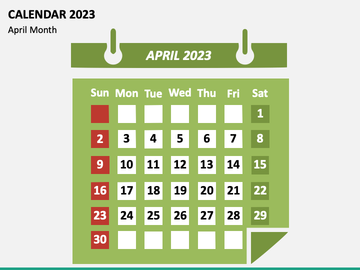 Calendar 2023 Type 2 for PowerPoint and Google Slides - PPT Slides