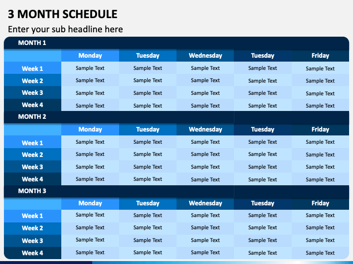 3 Month Schedule PowerPoint Template - PPT Slides | SketchBubble