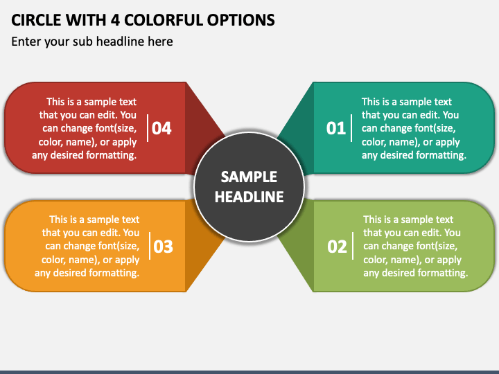 Circle with 4 Colorful Options PPT Slide 1
