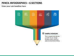 Pencil Infographics – 6 Sections PPT Slide 2