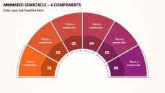 Animated Semicircle - 6 Components PPT Slide 1