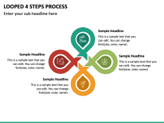 Looped 4 Steps Process PPT Slide 2