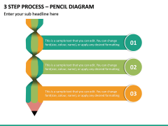 3 Step Process - Pencil Diagram PPT Slide 2