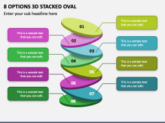 8 Options 3D Stacked Oval PPT Slide 2