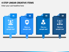 4 Step Linear Creative Items PPT Slide 2