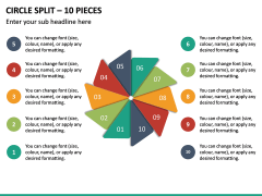 Circle Split – 10 Pieces PPT Slide 2