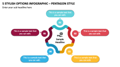 5 Stylish Options Infographic - Pentagon Style PPT Slide 1