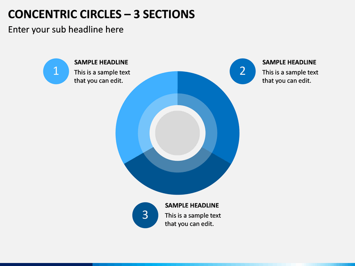 Concentric Circles – 3 Sections PPT Slide 1