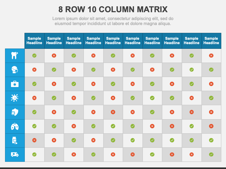 8 Row 10 Column Matrix PPT Slide 1